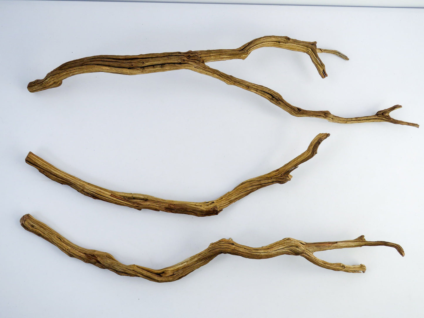 Aquarium Driftwood, (3 pc set), Fish Tank Wood, Reptile Habitat, Terrarium Hardscape, Smooth Vivarium Decor, Arizona Manzanita Branches,
