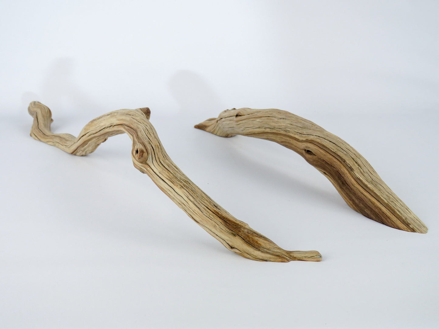 Beach House Gift, (2 pc set), (21" & 16"), Minimalist Decor, Arched Manzanita Driftwood, Arizona Manzanita Branches, Driftwood Decor,